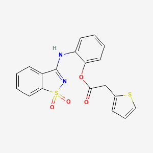 2-[(1,1-Dioxido-1,2-benzothiazol-3-yl)amino]phenyl thiophen-2-ylacetate