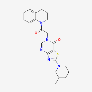 molecular formula C22H25N5O2S B12489727 6-[2-(3,4-dihydroquinolin-1(2H)-yl)-2-oxoethyl]-2-(3-methylpiperidin-1-yl)[1,3]thiazolo[4,5-d]pyrimidin-7(6H)-one 