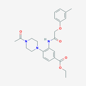 Ethyl 4-(4-acetylpiperazin-1-yl)-3-{[(3-methylphenoxy)acetyl]amino}benzoate