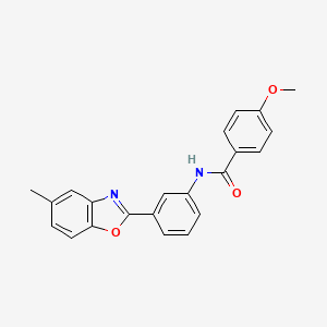 4-methoxy-N-[3-(5-methyl-1,3-benzoxazol-2-yl)phenyl]benzamide