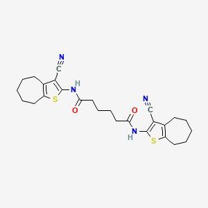 N,N'-bis(3-cyano-5,6,7,8-tetrahydro-4H-cyclohepta[b]thiophen-2-yl)hexanediamide