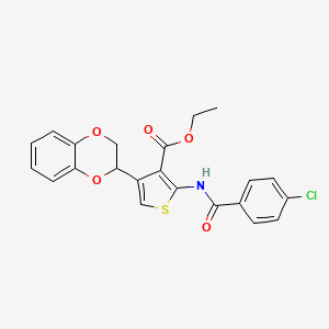 Ethyl 2-{[(4-chlorophenyl)carbonyl]amino}-4-(2,3-dihydro-1,4-benzodioxin-2-yl)thiophene-3-carboxylate