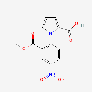 molecular formula C13H10N2O6 B12489771 1-[2-(methoxycarbonyl)-4-nitrophenyl]-1H-pyrrole-2-carboxylic acid 