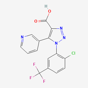 1-[2-chloro-5-(trifluoromethyl)phenyl]-5-(pyridin-3-yl)-1H-1,2,3-triazole-4-carboxylic acid