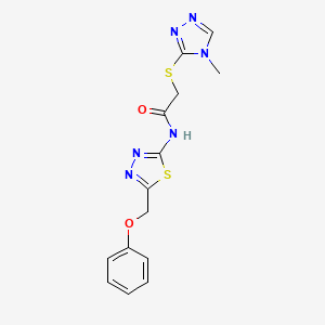 2-[(4-methyl-4H-1,2,4-triazol-3-yl)sulfanyl]-N-[5-(phenoxymethyl)-1,3,4-thiadiazol-2-yl]acetamide