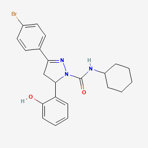 3-(4-bromophenyl)-N-cyclohexyl-5-(2-hydroxyphenyl)-4,5-dihydro-1H-pyrazole-1-carboxamide