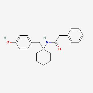 molecular formula C21H25NO2 B12489816 N-[1-(4-Hydroxybenzyl)cyclohexyl]-2-phenylacetamide 