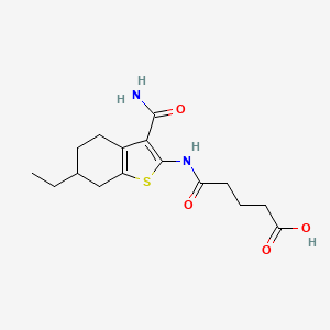 5-[(3-Carbamoyl-6-ethyl-4,5,6,7-tetrahydro-1-benzothiophen-2-yl)amino]-5-oxopentanoic acid