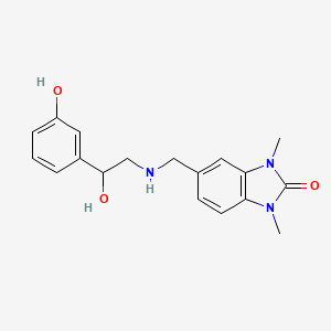 molecular formula C18H21N3O3 B12489836 5-({[2-hydroxy-2-(3-hydroxyphenyl)ethyl]amino}methyl)-1,3-dimethyl-1,3-dihydro-2H-benzimidazol-2-one 