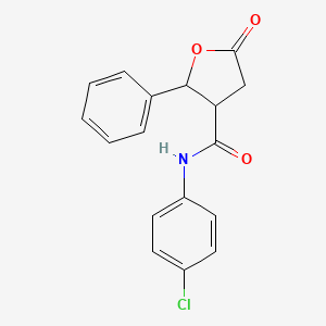 molecular formula C17H14ClNO3 B12489842 N-(4-chlorophenyl)-5-oxo-2-phenyloxolane-3-carboxamide 