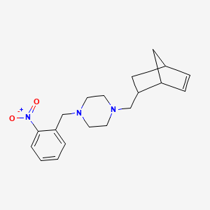 molecular formula C19H25N3O2 B12489856 1-(Bicyclo[2.2.1]hept-5-en-2-ylmethyl)-4-(2-nitrobenzyl)piperazine 