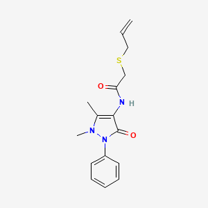 molecular formula C16H19N3O2S B12489875 N-(1,5-dimethyl-3-oxo-2-phenyl-2,3-dihydro-1H-pyrazol-4-yl)-2-(prop-2-en-1-ylsulfanyl)acetamide 