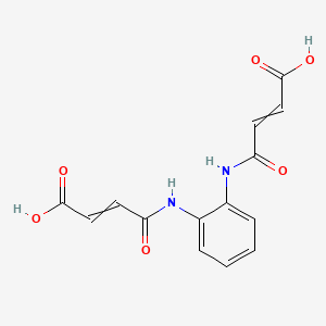 molecular formula C14H12N2O6 B12489888 (2E)-3-({2-[(2E)-3-carboxyprop-2-enamido]phenyl}carbamoyl)prop-2-enoic acid 