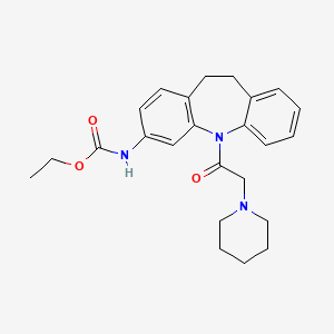 molecular formula C24H29N3O3 B12489915 ethyl N-[11-(2-piperidin-1-ylacetyl)-5,6-dihydrobenzo[b][1]benzazepin-2-yl]carbamate 