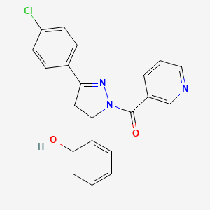 [3-(4-chlorophenyl)-5-(2-hydroxyphenyl)-4,5-dihydro-1H-pyrazol-1-yl](pyridin-3-yl)methanone