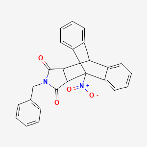 molecular formula C25H18N2O4 B12489924 17-Benzyl-1-nitro-17-azapentacyclo[6.6.5.0~2,7~.0~9,14~.0~15,19~]nonadeca-2,4,6,9,11,13-hexaene-16,18-dione (non-preferred name) 