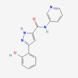 molecular formula C15H12N4O2 B12489944 5-(2-hydroxyphenyl)-N-(pyridin-3-yl)-1H-pyrazole-3-carboxamide 