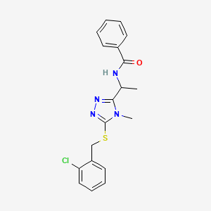 N-(1-{5-[(2-chlorobenzyl)sulfanyl]-4-methyl-4H-1,2,4-triazol-3-yl}ethyl)benzamide