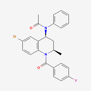 molecular formula C25H22BrFN2O2 B12489983 N-{(2R,4S)-6-bromo-1-[(4-fluorophenyl)carbonyl]-2-methyl-1,2,3,4-tetrahydroquinolin-4-yl}-N-phenylacetamide 