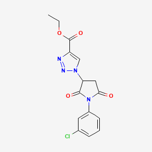 ethyl 1-[1-(3-chlorophenyl)-2,5-dioxopyrrolidin-3-yl]-1H-1,2,3-triazole-4-carboxylate