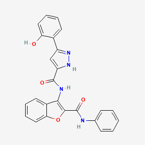 5-(2-hydroxyphenyl)-N-[2-(phenylcarbamoyl)-1-benzofuran-3-yl]-1H-pyrazole-3-carboxamide