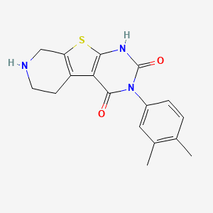 molecular formula C17H17N3O2S B12490004 4-(3,4-dimethylphenyl)-8-thia-4,6,11-triazatricyclo[7.4.0.02,7]trideca-1(9),2(7)-diene-3,5-dione 