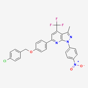 6-{4-[(4-chlorobenzyl)oxy]phenyl}-3-methyl-1-(4-nitrophenyl)-4-(trifluoromethyl)-1H-pyrazolo[3,4-b]pyridine