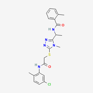 N-{1-[5-({2-[(5-chloro-2-methylphenyl)amino]-2-oxoethyl}sulfanyl)-4-methyl-4H-1,2,4-triazol-3-yl]ethyl}-2-methylbenzamide