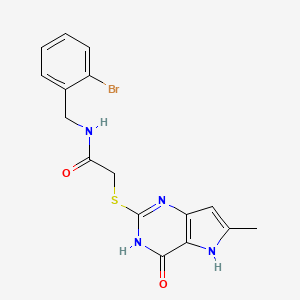 molecular formula C16H15BrN4O2S B12490076 N-(2-bromobenzyl)-2-[(6-methyl-4-oxo-4,5-dihydro-3H-pyrrolo[3,2-d]pyrimidin-2-yl)sulfanyl]acetamide 