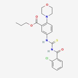 Propyl 5-({[(2-chlorophenyl)carbonyl]carbamothioyl}amino)-2-(morpholin-4-yl)benzoate