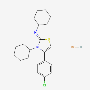 N-[(2E)-4-(4-chlorophenyl)-3-cyclohexyl-1,3-thiazol-2(3H)-ylidene]cyclohexanamine hydrobromide