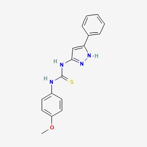 molecular formula C17H16N4OS B12490099 1-(4-methoxyphenyl)-3-(3-phenyl-1H-pyrazol-5-yl)thiourea 