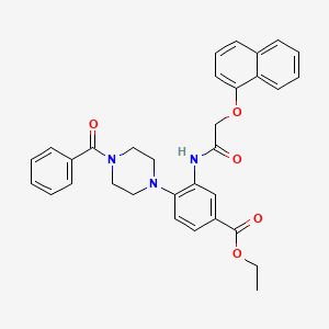 Ethyl 3-{[(naphthalen-1-yloxy)acetyl]amino}-4-[4-(phenylcarbonyl)piperazin-1-yl]benzoate