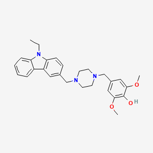 molecular formula C28H33N3O3 B12490120 4-({4-[(9-Ethylcarbazol-3-YL)methyl]piperazin-1-YL}methyl)-2,6-dimethoxyphenol 