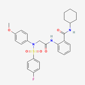 N-cyclohexyl-2-({N-[(4-fluorophenyl)sulfonyl]-N-(4-methoxyphenyl)glycyl}amino)benzamide