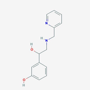 molecular formula C14H16N2O2 B12490151 3-{1-Hydroxy-2-[(pyridin-2-ylmethyl)amino]ethyl}phenol 