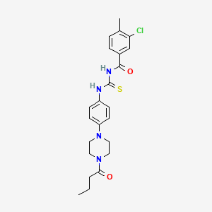 N-{[4-(4-butanoylpiperazin-1-yl)phenyl]carbamothioyl}-3-chloro-4-methylbenzamide