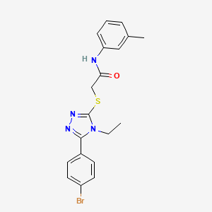 2-{[5-(4-bromophenyl)-4-ethyl-4H-1,2,4-triazol-3-yl]sulfanyl}-N-(3-methylphenyl)acetamide