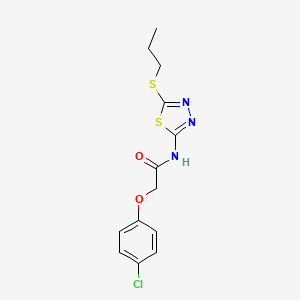 molecular formula C13H14ClN3O2S2 B12490197 2-(4-chlorophenoxy)-N-[5-(propylsulfanyl)-1,3,4-thiadiazol-2-yl]acetamide 