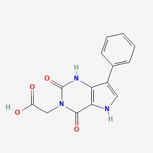 molecular formula C14H11N3O4 B12490212 {2,4-Dihydroxy-7-phenylpyrrolo[3,2-d]pyrimidin-3-yl}acetic acid 