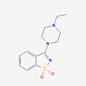 molecular formula C13H17N3O2S B12490269 3-(4-Ethylpiperazin-1-yl)-1,2-benzothiazole 1,1-dioxide 