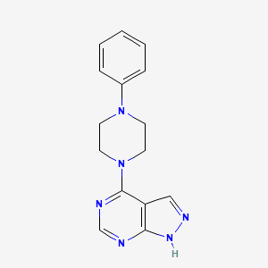 molecular formula C15H16N6 B12490303 4-(4-phenylpiperazin-1-yl)-1H-pyrazolo[3,4-d]pyrimidine 