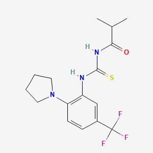 2-methyl-N-{[2-(pyrrolidin-1-yl)-5-(trifluoromethyl)phenyl]carbamothioyl}propanamide