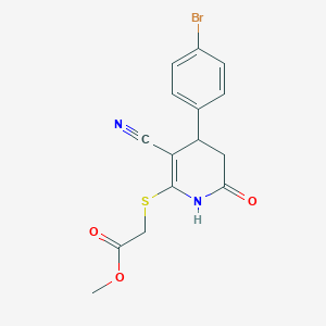 molecular formula C15H13BrN2O3S B12490342 Methyl {[4-(4-bromophenyl)-3-cyano-6-oxo-1,4,5,6-tetrahydropyridin-2-yl]sulfanyl}acetate 