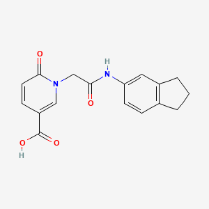 molecular formula C17H16N2O4 B12490344 1-[2-(2,3-dihydro-1H-inden-5-ylamino)-2-oxoethyl]-6-oxo-1,6-dihydropyridine-3-carboxylic acid 