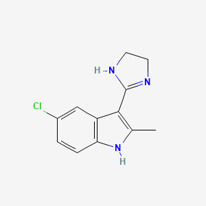 molecular formula C12H12ClN3 B1249035 5-chloro-3-(4,5-dihydro-1H-imidazol-2-yl)-2-methyl-1H-indole 