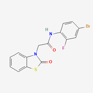 molecular formula C15H10BrFN2O2S B12490353 N-(4-bromo-2-fluorophenyl)-2-(2-oxo-1,3-benzothiazol-3-yl)acetamide 