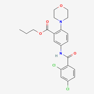 molecular formula C21H22Cl2N2O4 B12490366 Propyl 5-{[(2,4-dichlorophenyl)carbonyl]amino}-2-(morpholin-4-yl)benzoate 