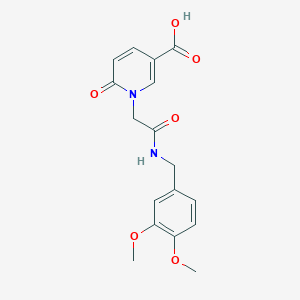 molecular formula C17H18N2O6 B12490380 1-{2-[(3,4-Dimethoxybenzyl)amino]-2-oxoethyl}-6-oxo-1,6-dihydropyridine-3-carboxylic acid 