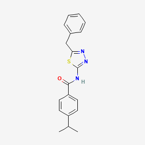 molecular formula C19H19N3OS B12490409 N-(5-benzyl-1,3,4-thiadiazol-2-yl)-4-(propan-2-yl)benzamide 